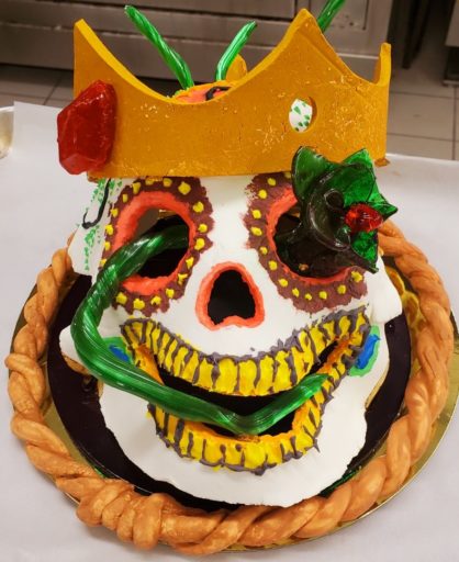 Carnaval inspired theme of pastillage and sugar work