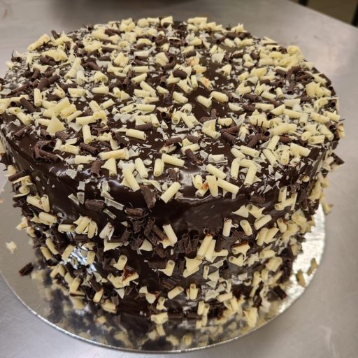 Chocolate cake with chocolate ganache - glaze - shavings