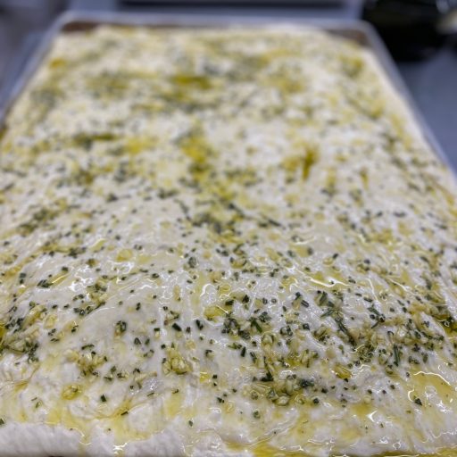 Focaccia ready to go in the oven