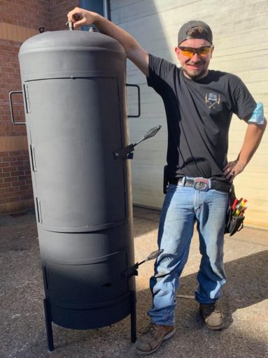 Smoker made from an old hot water heater