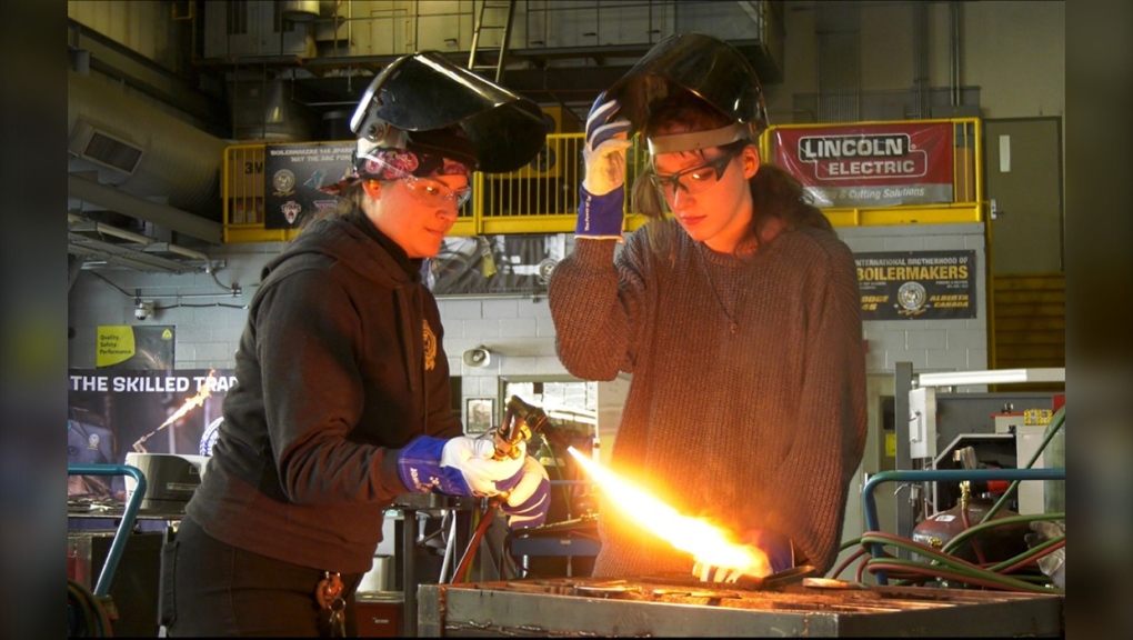 Calgary welding workshop introduces young women to skilled trades