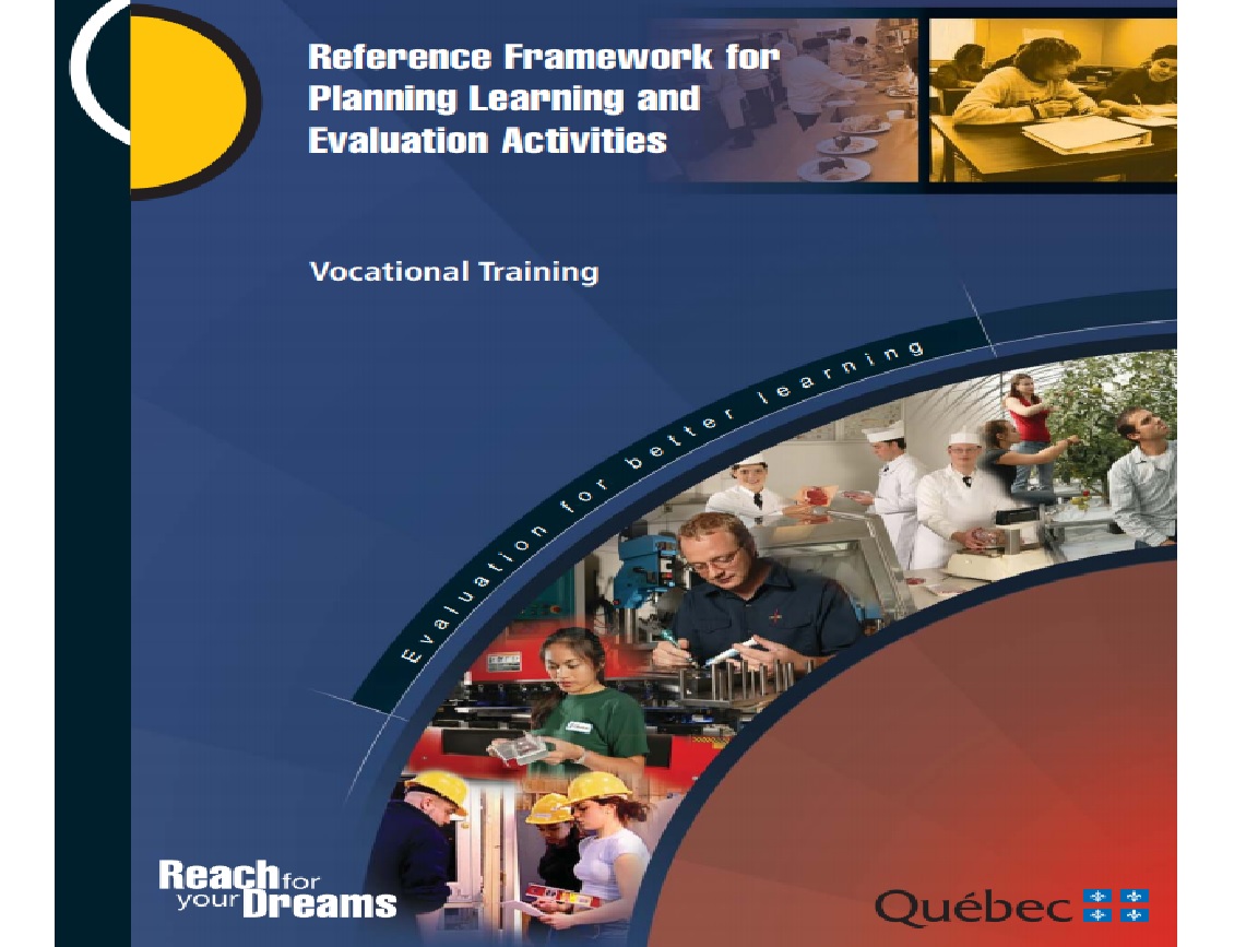 REFERENCE FRAMEWORK FOR PLANNING LEARNING AND EVALUATION ACTIVITIES