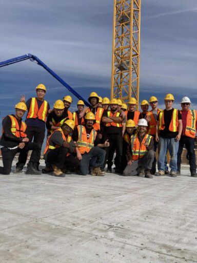 Visiting concrete jobsite